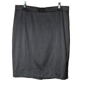 Escada Women's Margaretha Ley Virgin Wool Blend Pencil Skirt Lined 44 XL Gray